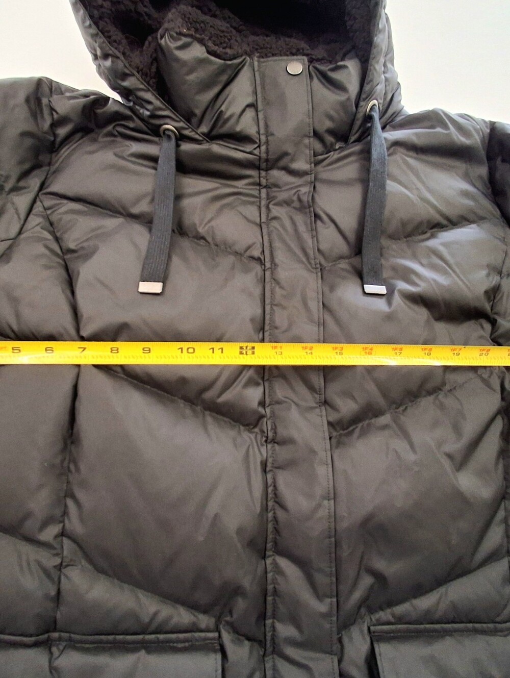 Eddie Bauer Women’s 3X Black Down Puffer Parka Faux Fur Hood Winter Coat - Picture 10 of 15
